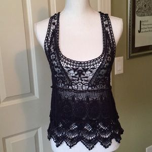 Navy blue crochet top